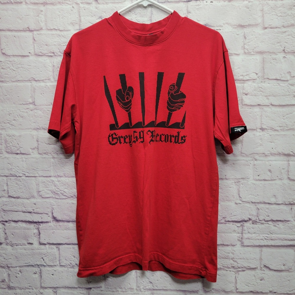 G59 Records Grey 59 Red Graphic Shirt Mens M Short Sleeve Concert Streetwear Tee